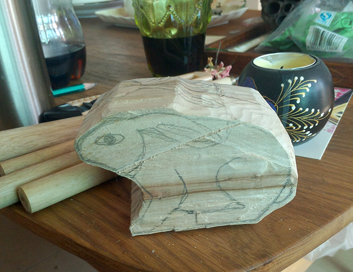 【木雕教程】一只可爱的兔子，雕刻练手新作